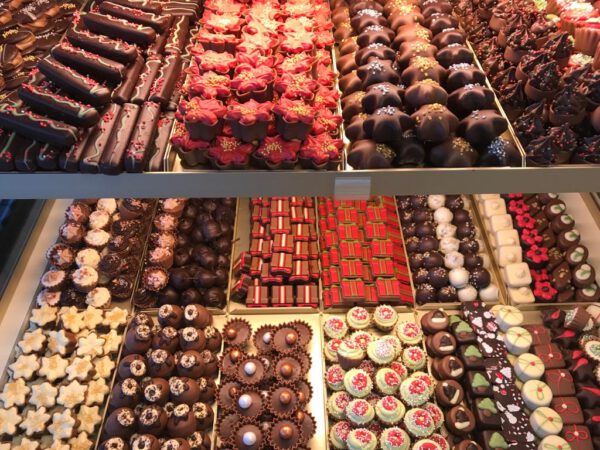 Kerst chocolade bonbons per 100 gram